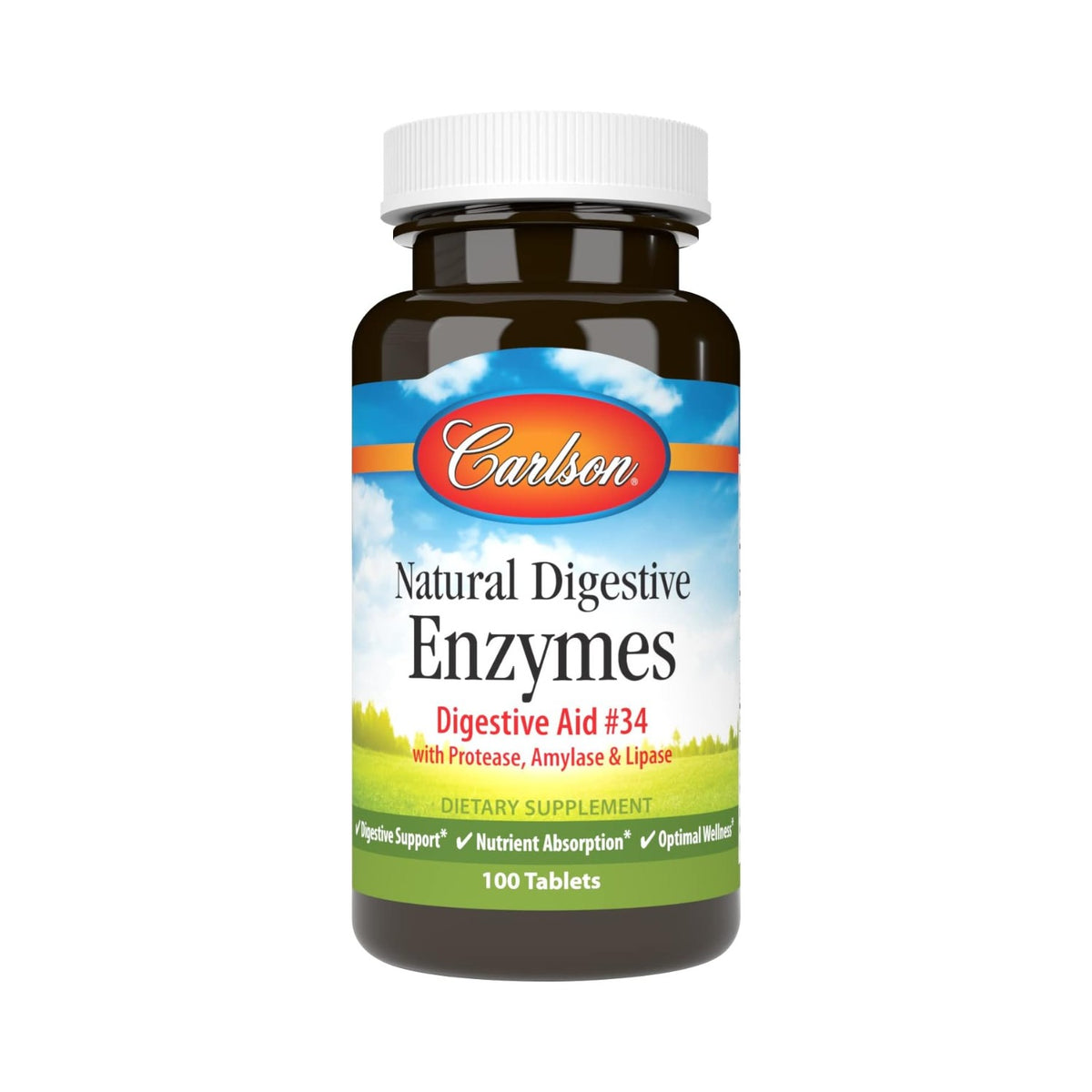 Carlson Labs Enzimas Digestivas Naturales 100 Tabletas