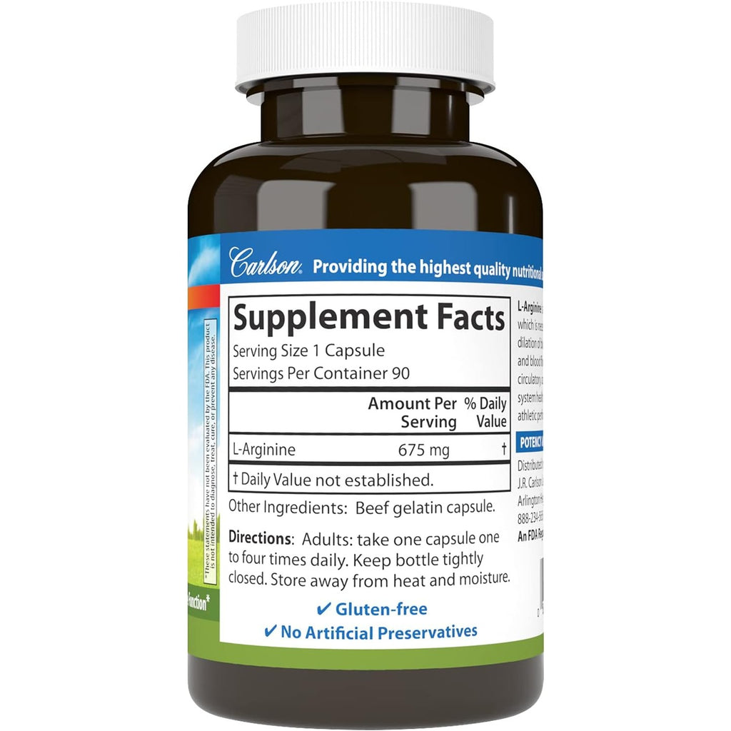 Carlson Labs L-arginina 1350 Mg 90 Cápsulas
