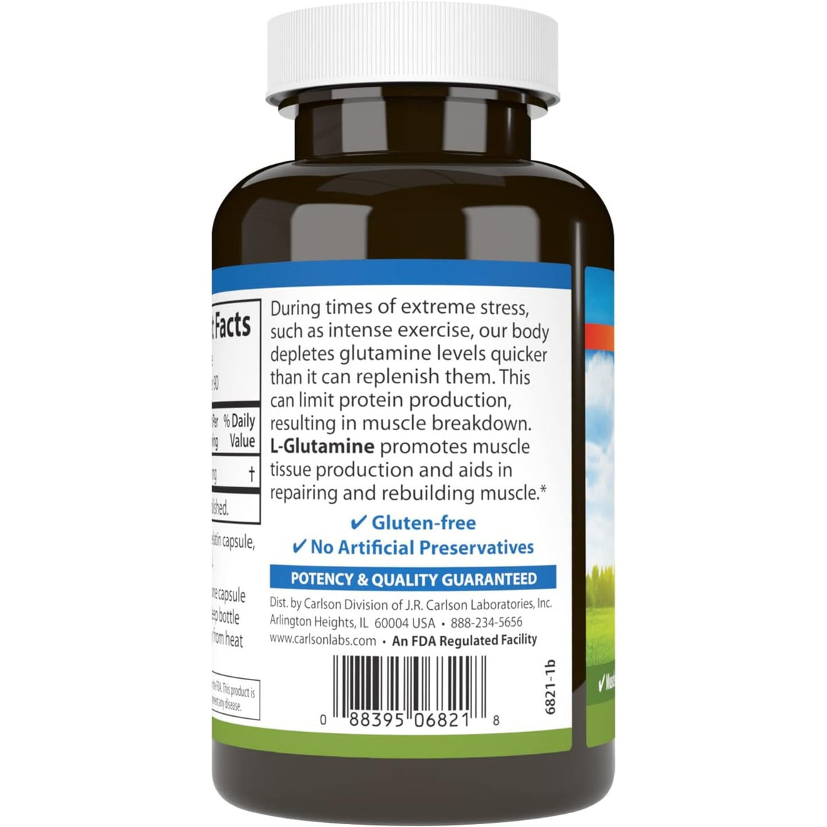 Carlson Labs L-Glutamina 750 mg 90 Cápsulas