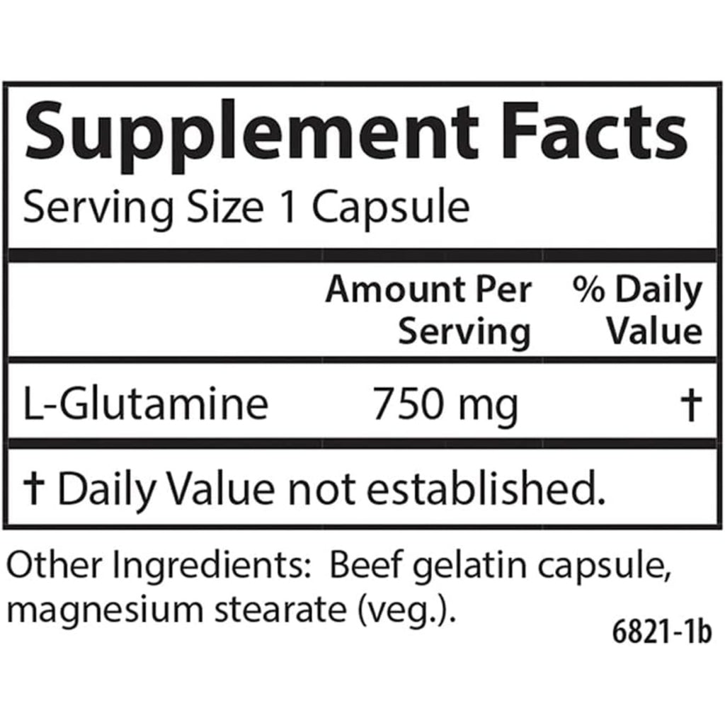 Carlson Labs L-Glutamina 750 mg 90 Cápsulas