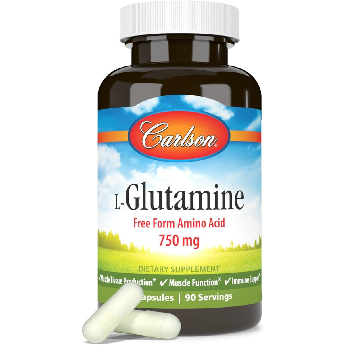 Carlson Labs L-Glutamina 750 mg 90 Cápsulas