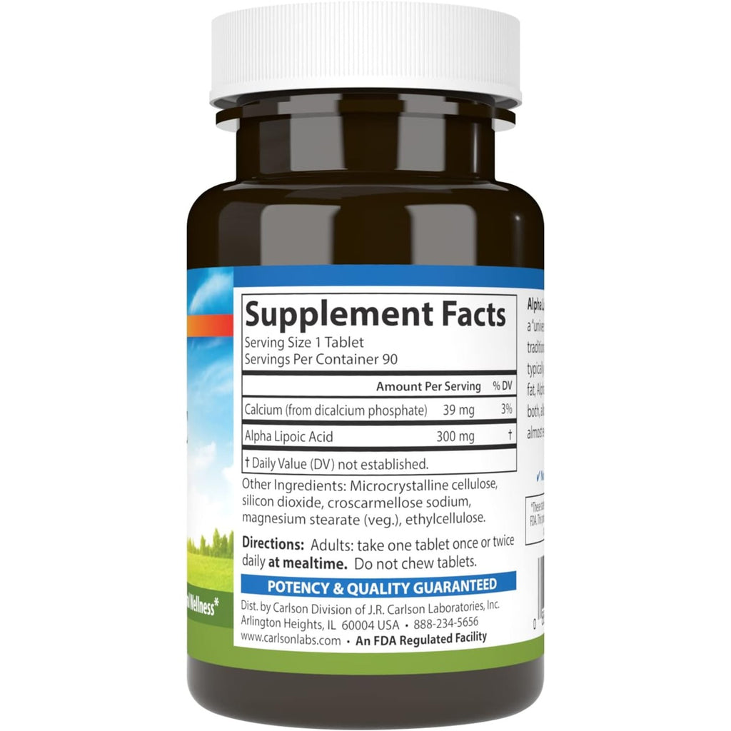 Carlson Labs Ácido Alfa Lipoico 300 mg 90 Tabletas