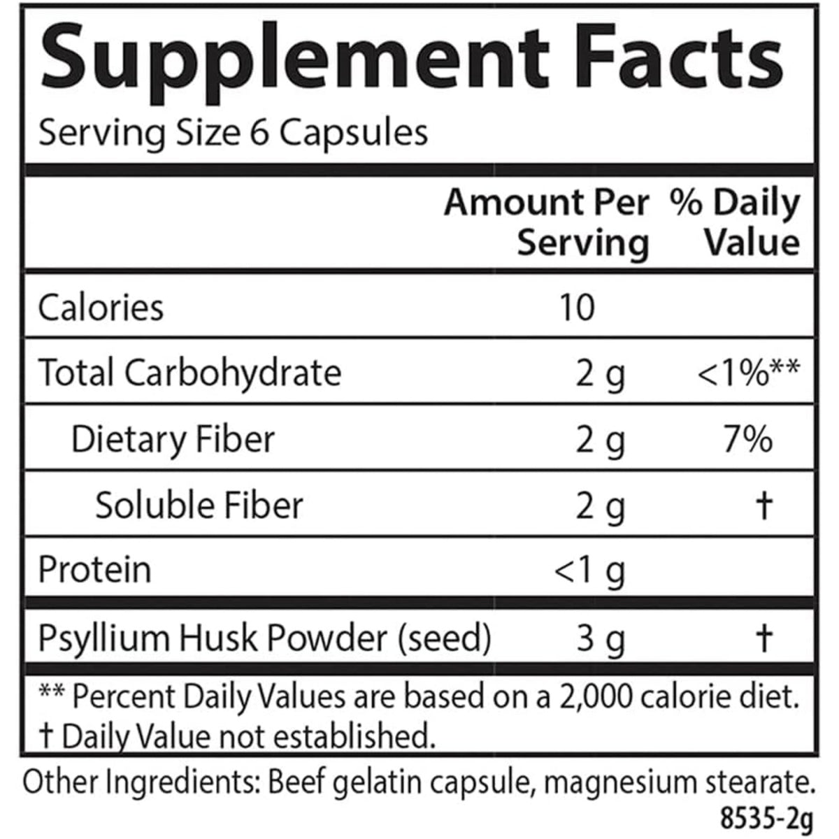 Carlson Labs Hi-Fiber Cáscara de Psyllium 300 Cápsulas