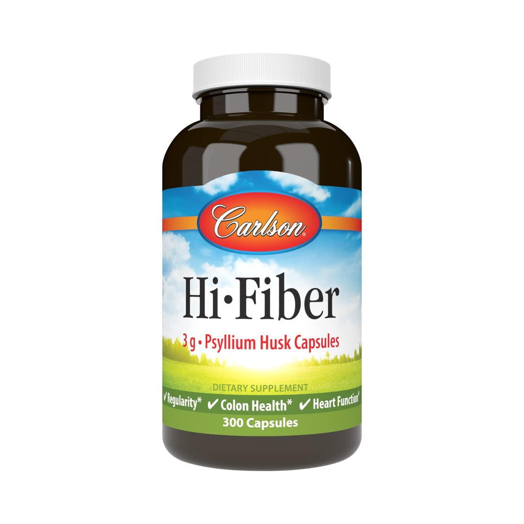Carlson Labs Hi-Fiber Cáscara de Psyllium 300 Cápsulas