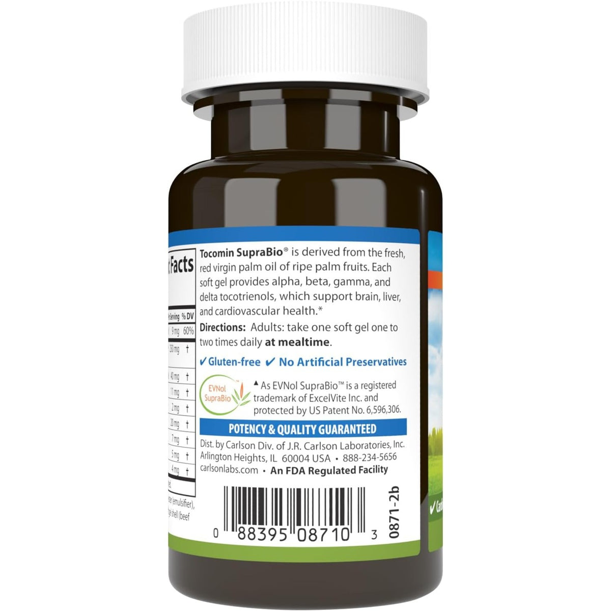 Carlson Labs Tocomin SupraBio 250 mg 60 Cápsulas Blandas