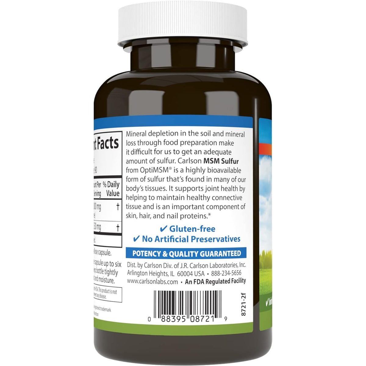 Carlson Labs MSM Azufre 1000 mg 90 Cápsulas Vegetales