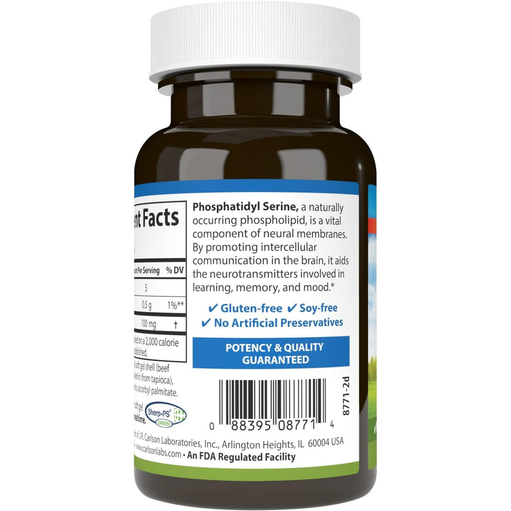 Carlson Labs Fosfatidilserina 100 mg 90 Cápsulas Blandas