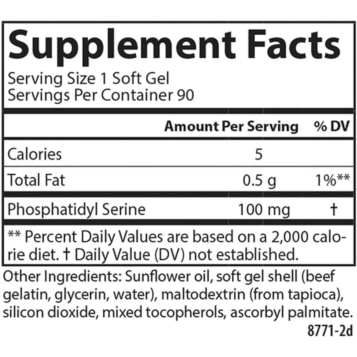 Carlson Labs Fosfatidilserina 100 mg 90 Cápsulas Blandas