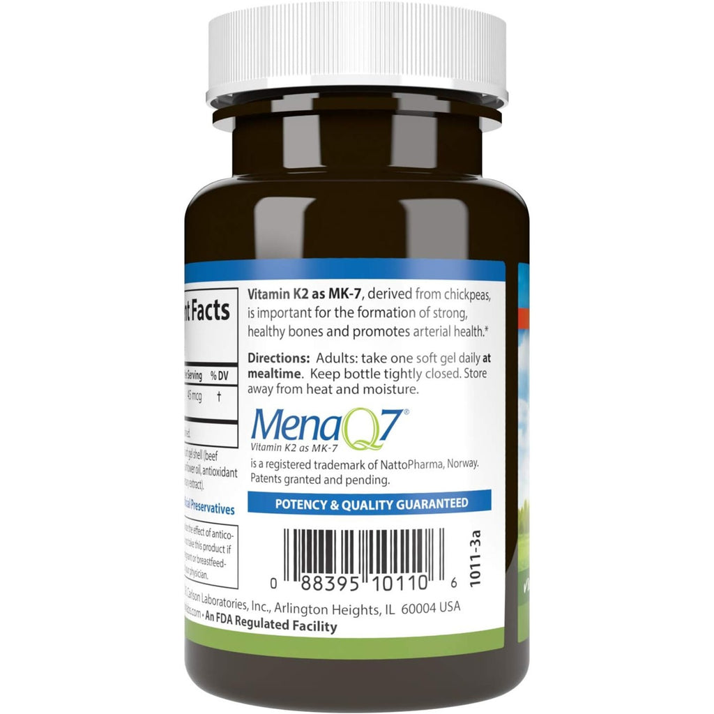 Carlson Labs Vitamina K2 MK-7 45 mcg 90 Cápsulas Blandas
