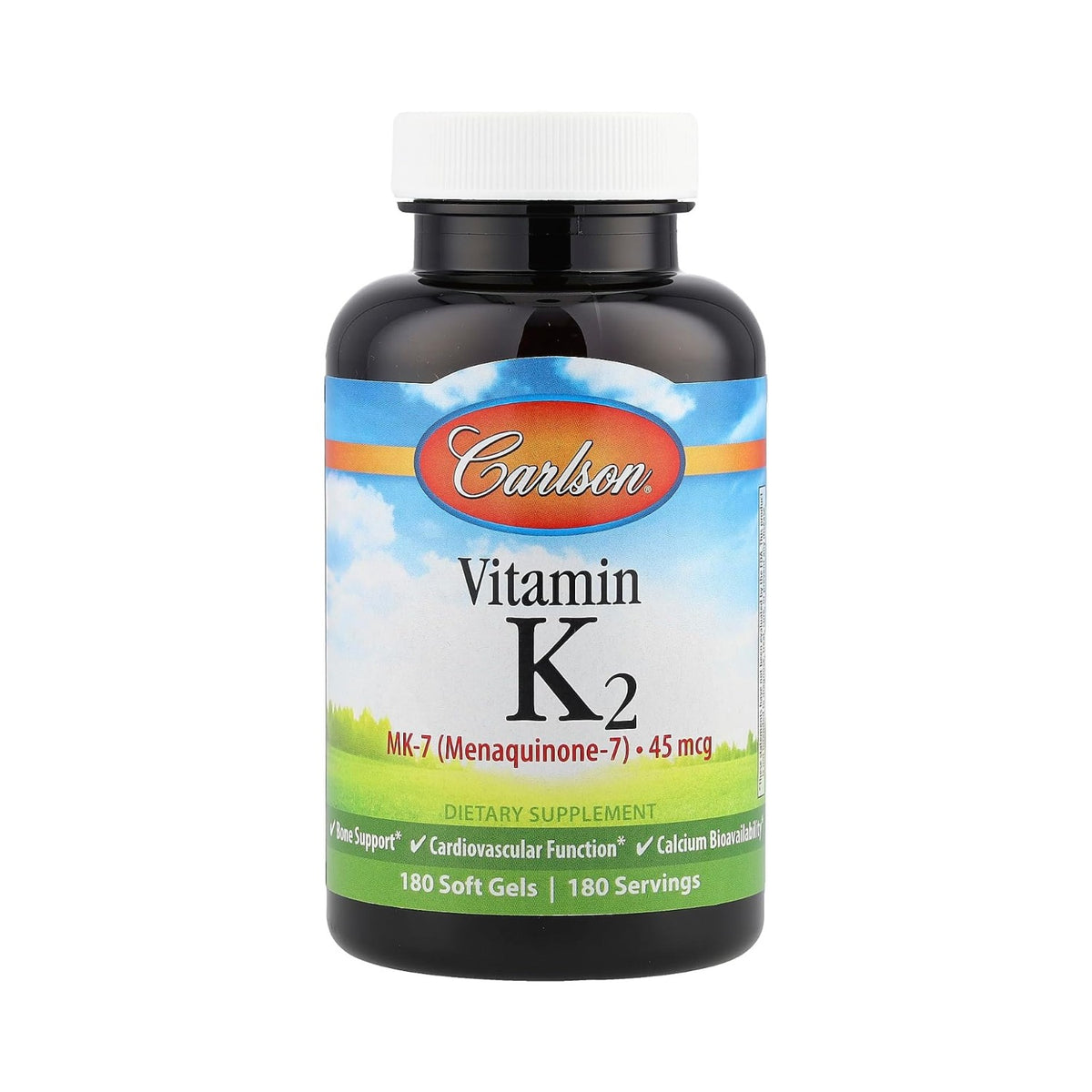 Carlson Labs Vitamina K2 MK-7 45 mcg 180 Cápsulas Blandas