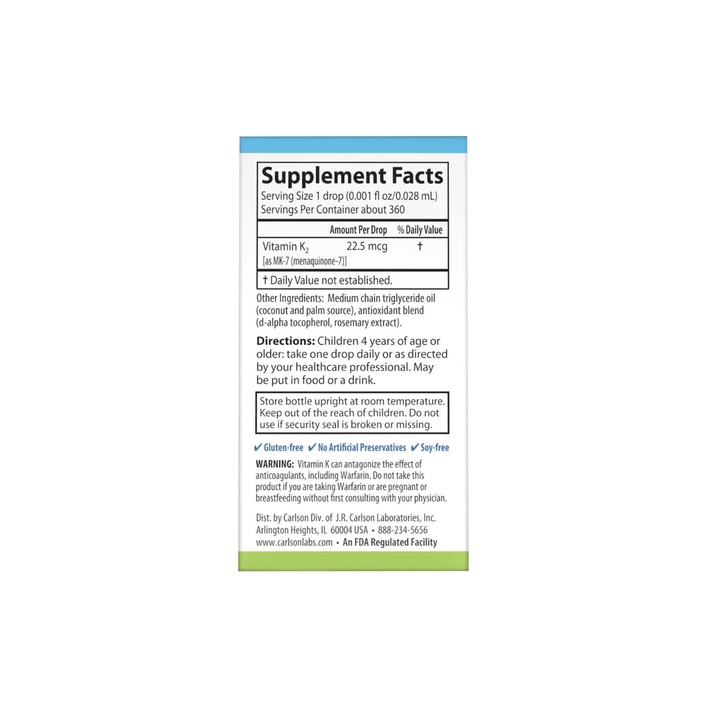 CARLSON LABS KIDS SUPER DAILY VITAMINA K2, 10.16 ML SFN