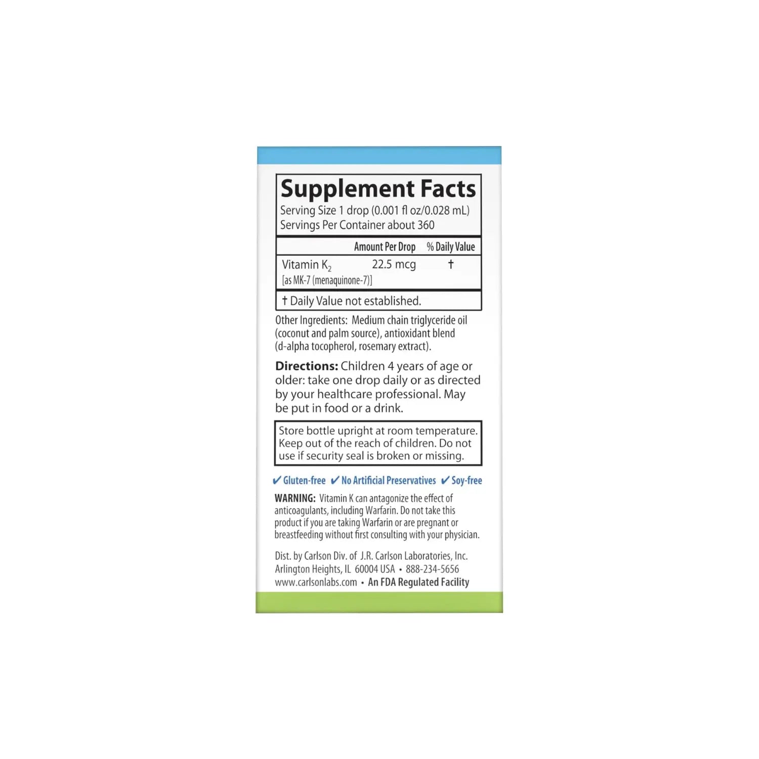 CARLSON LABS KIDS SUPER DAILY VITAMINA K2, 10.16 ML SFN