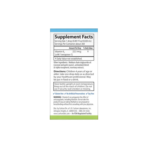 CARLSON LABS KIDS SUPER DAILY VITAMINA K2, 10.16 ML SFN