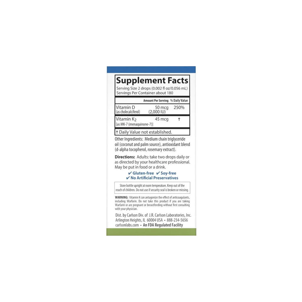 CARLSON LABS SUPER DAILY VITAMINAS D3 + K2 10.16 ML SFN