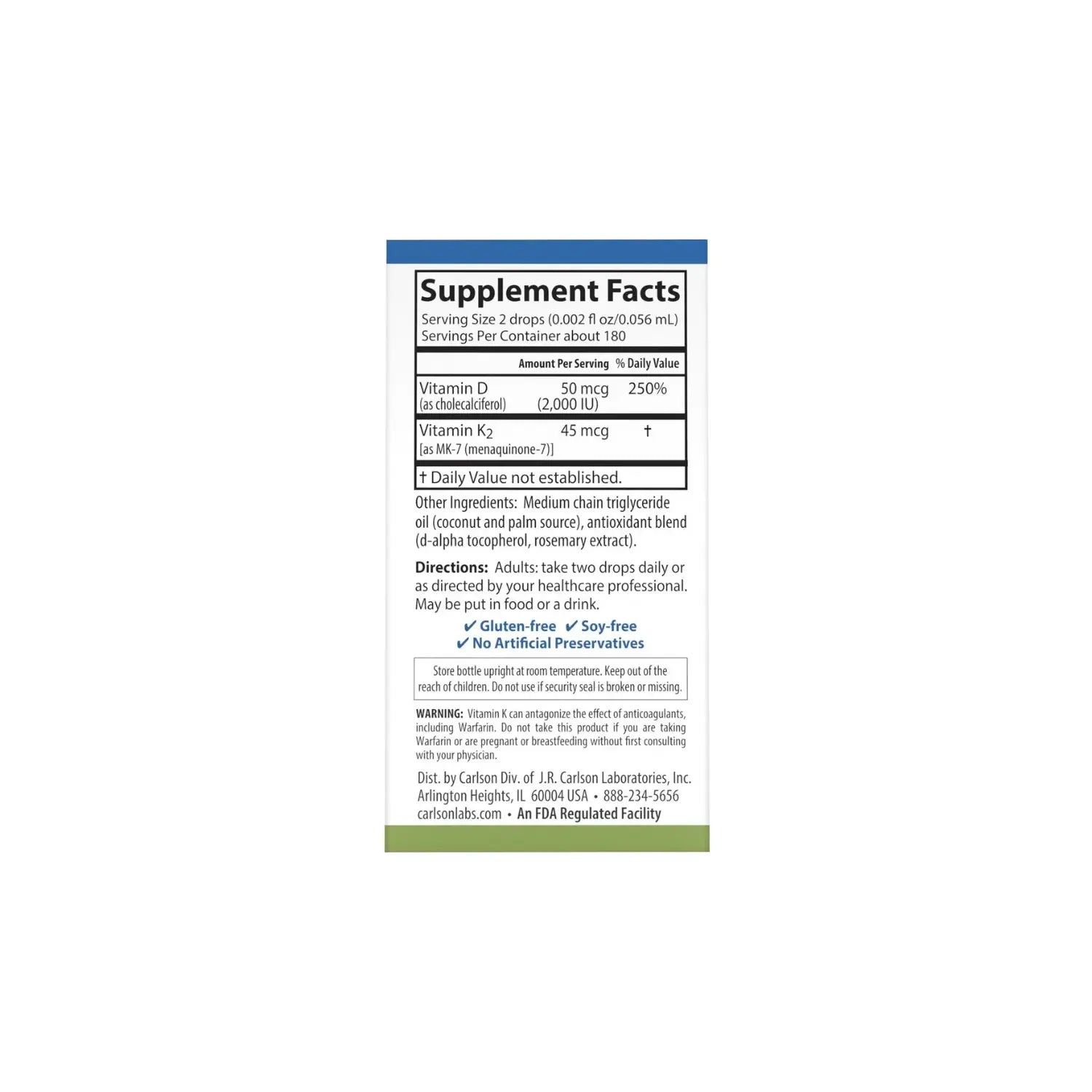 CARLSON LABS SUPER DAILY VITAMINAS D3 + K2 10.16 ML SFN