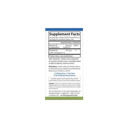 CARLSON LABS SUPER DAILY VITAMINAS D3 + K2 10.16 ML SFN