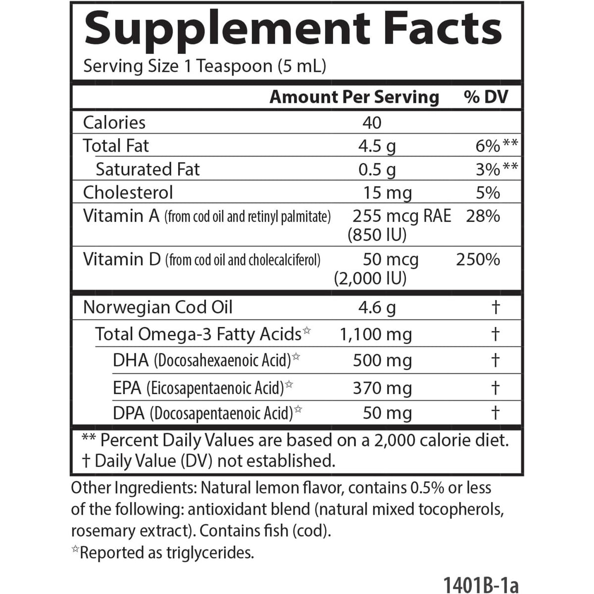 Carlson Labs Super D Omega-3 2000 UI 1100 mg 200 ml Sabor Limón
