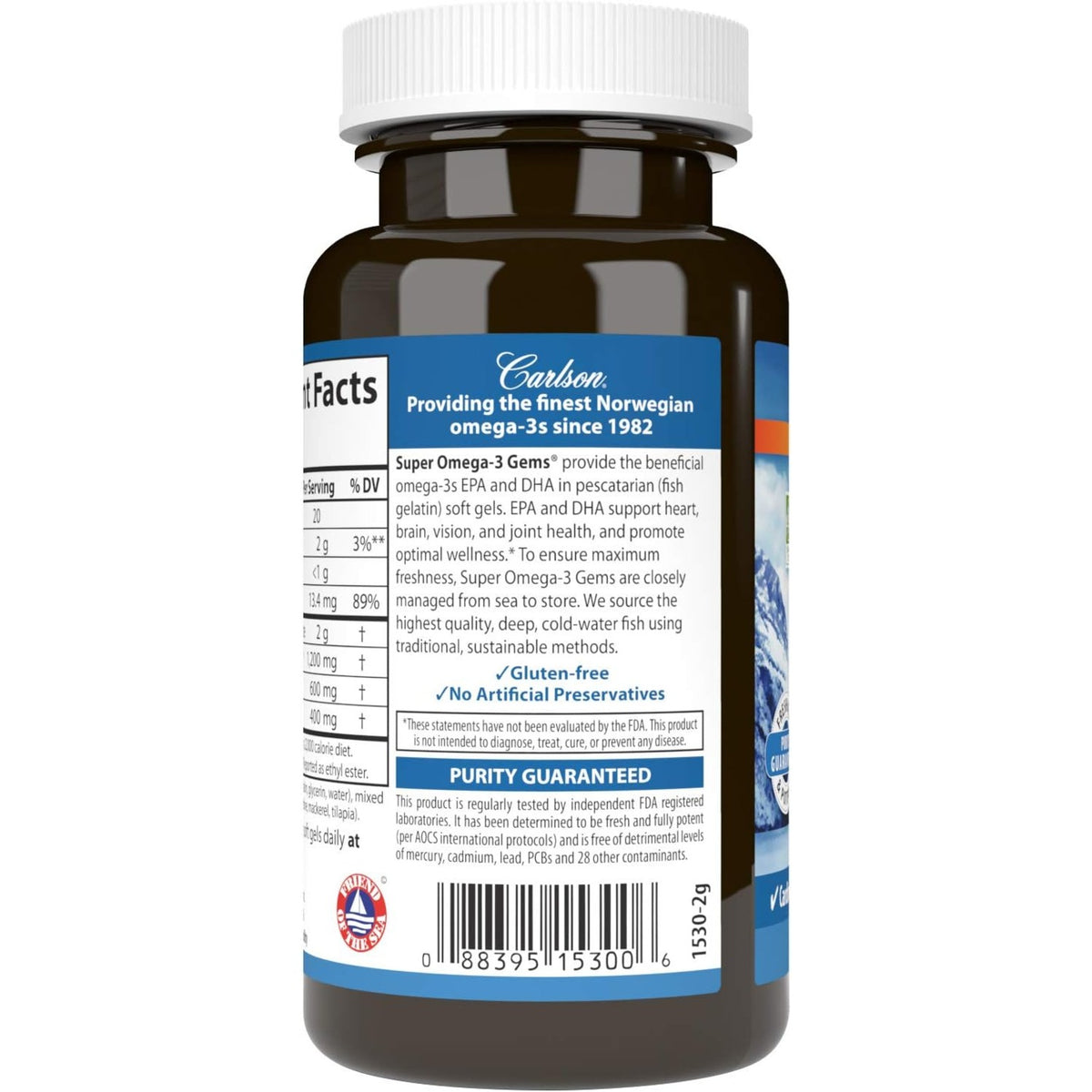 Carlson Labs Super Omega-3 Gems 1200 mg 50 Cápsulas Blandas