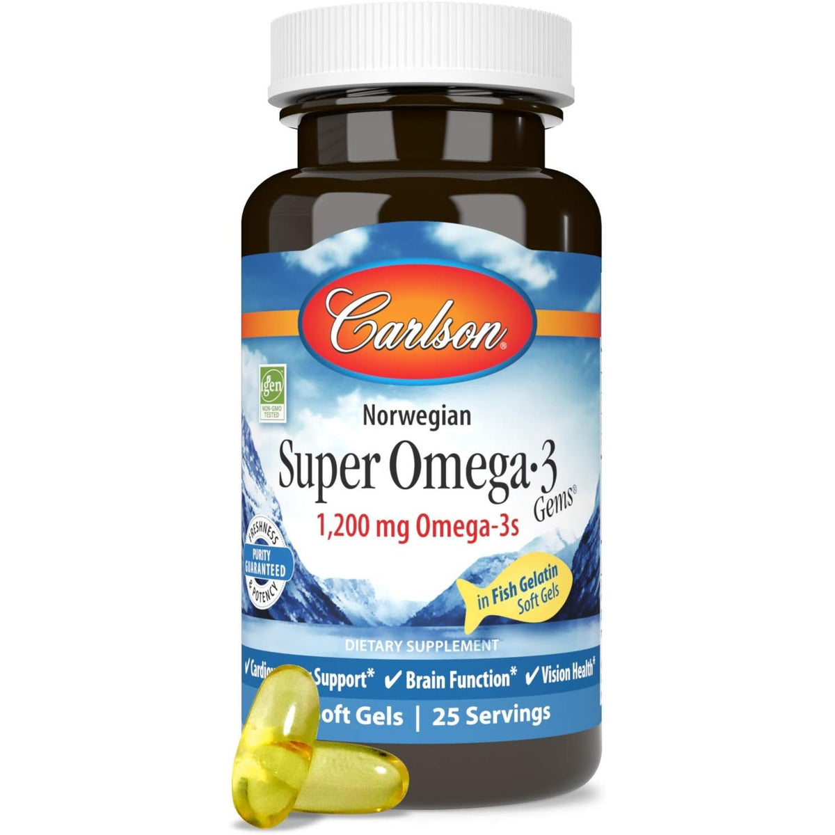 Carlson Labs Super Omega-3 Gems 1200 mg 50 Cápsulas Blandas