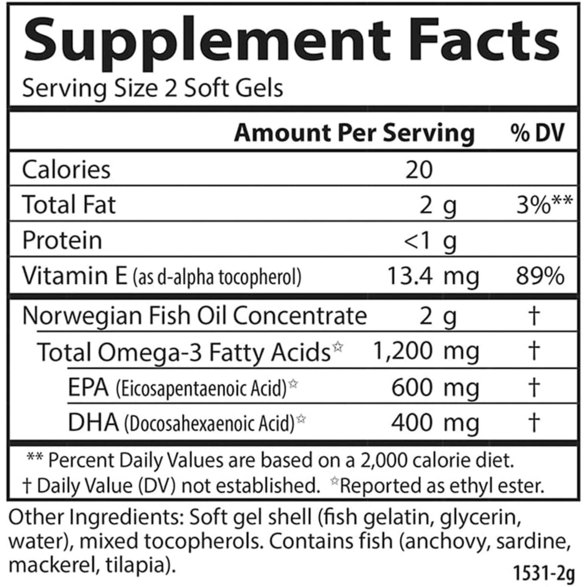 Carlson Labs Super Omega-3 Gems 1200 mg 100 Cápsulas Blandas