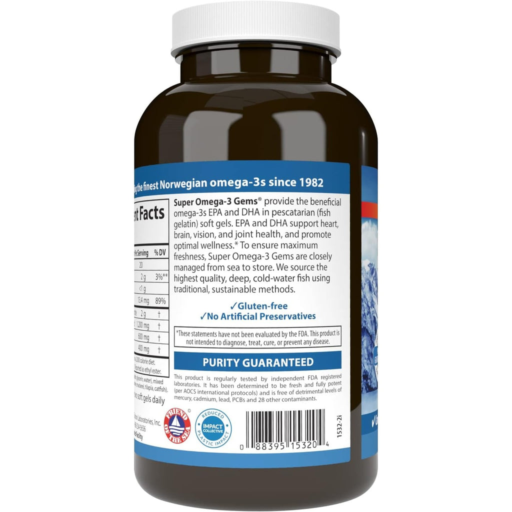 Carlson Labs Super Omega-3 1200 mg 180 Cápsulas Blandas