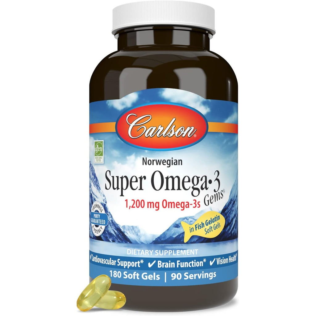 Carlson Labs Super Omega-3 1200 mg 180 Cápsulas Blandas