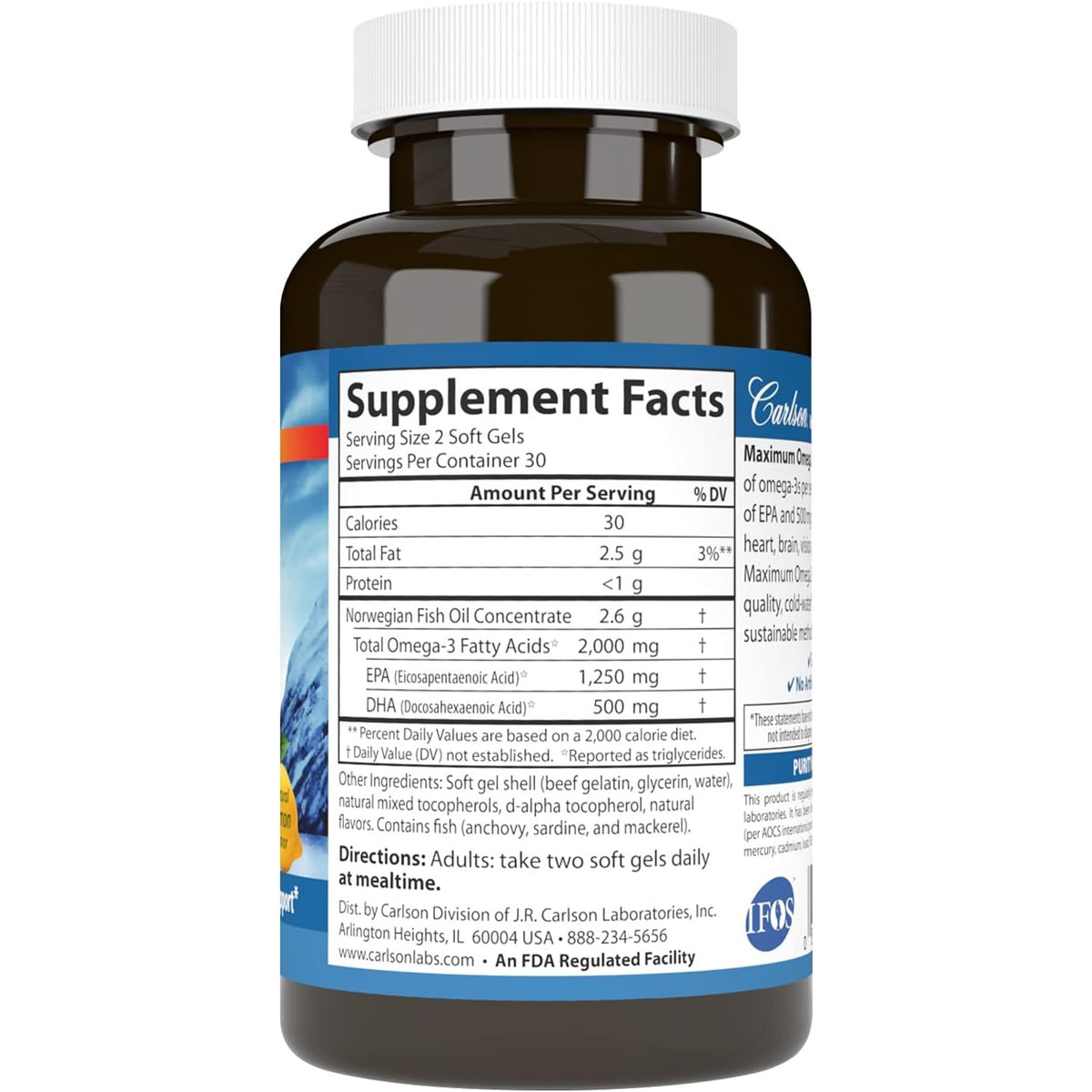 Carlson Labs Maximum Omega 2000 2000 mg 60 Cápsulas Blandas