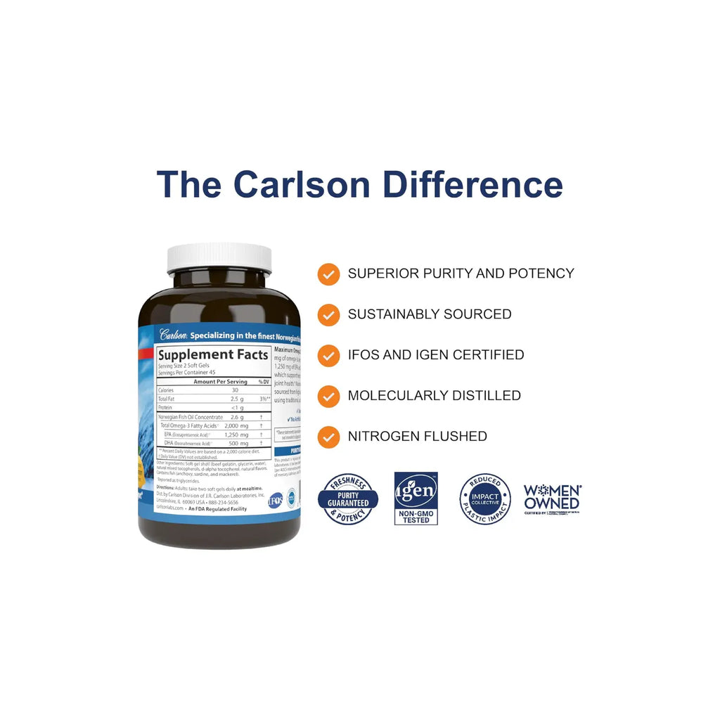 CARLSON LABS MAXIMUM OMEGA 2000MG OMEGA 3 90SOFTGELS SFN
