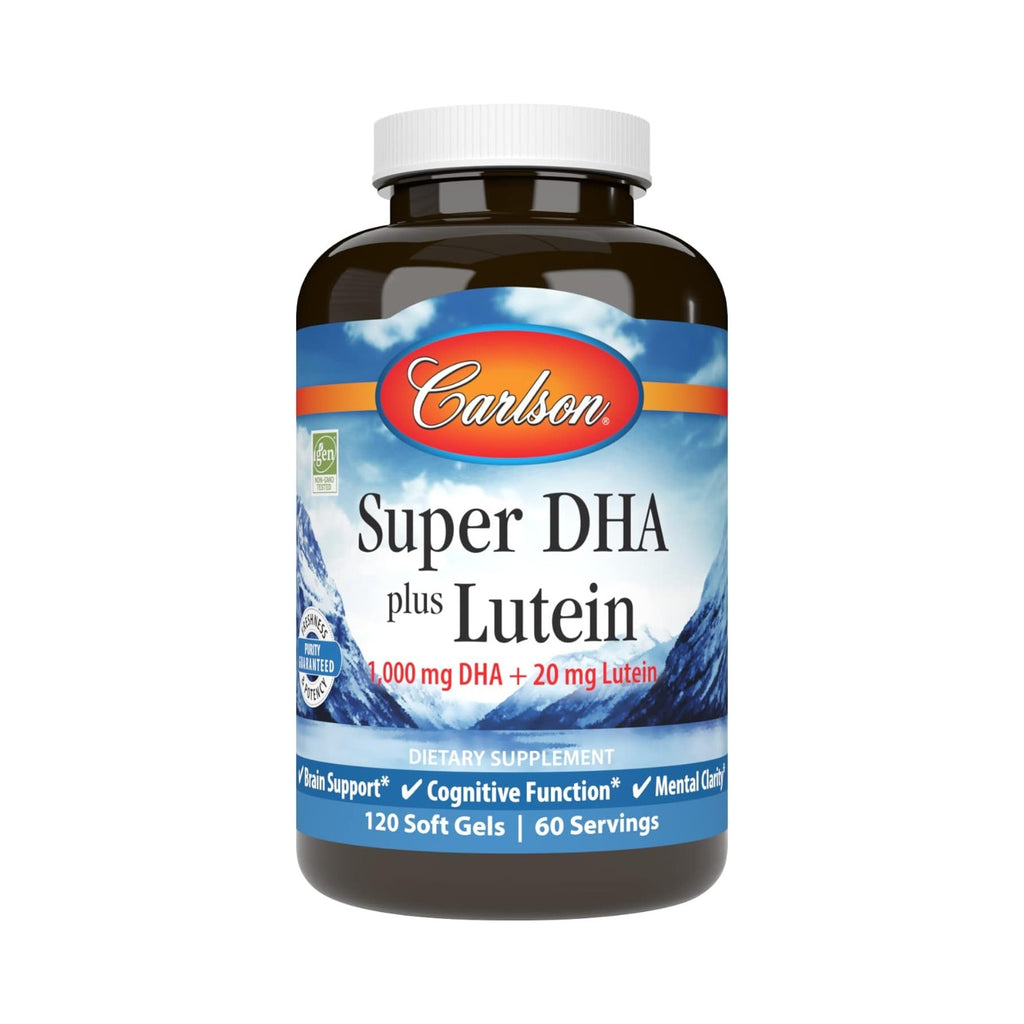 Carlson Labs Super DHA Plus Luteína 1000 mg 120 Cápsulas Blandas