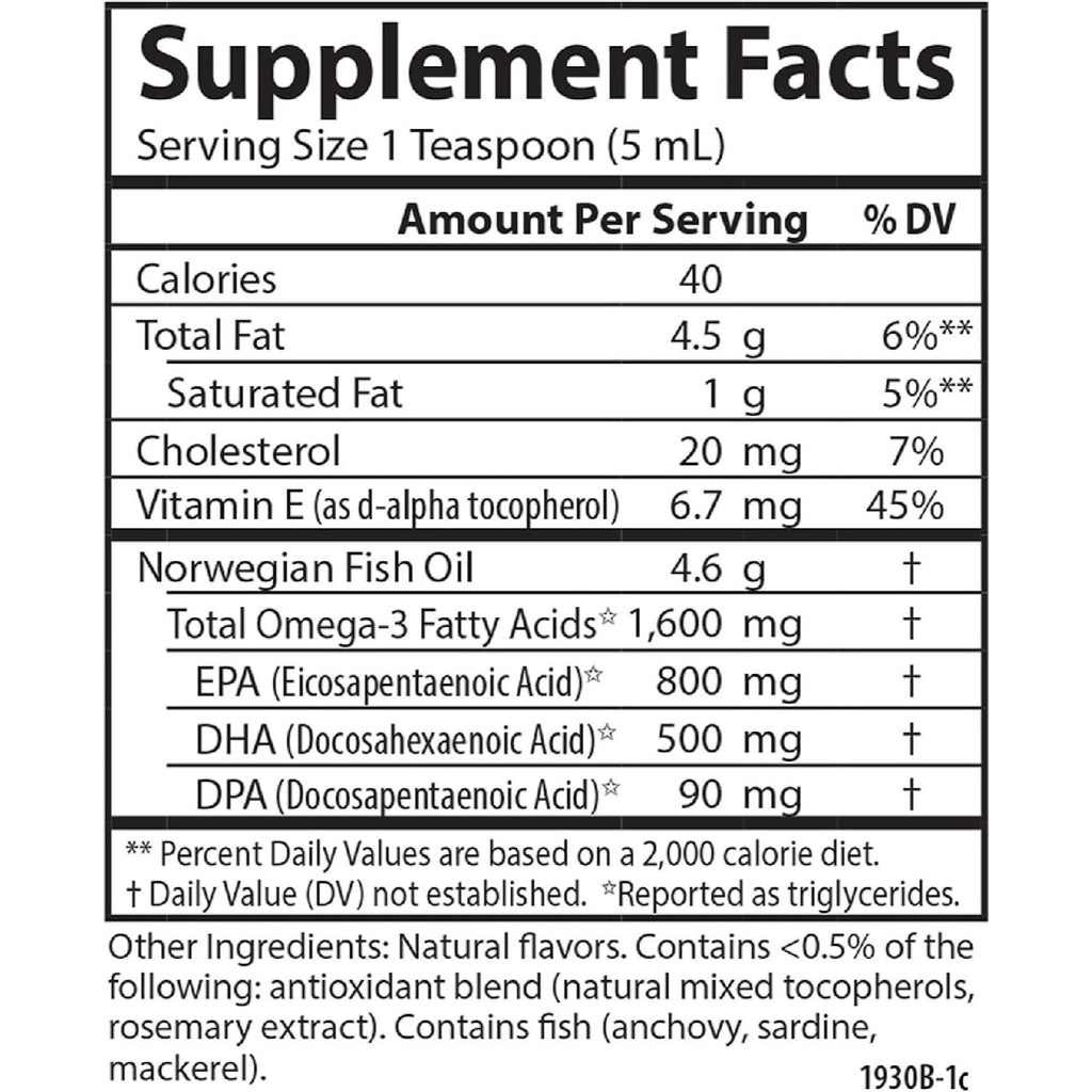 Carlson Labs The Very Finest Fish Oil Omega-3 1600 mg 200 ml Sabor Bayas Mixtas
