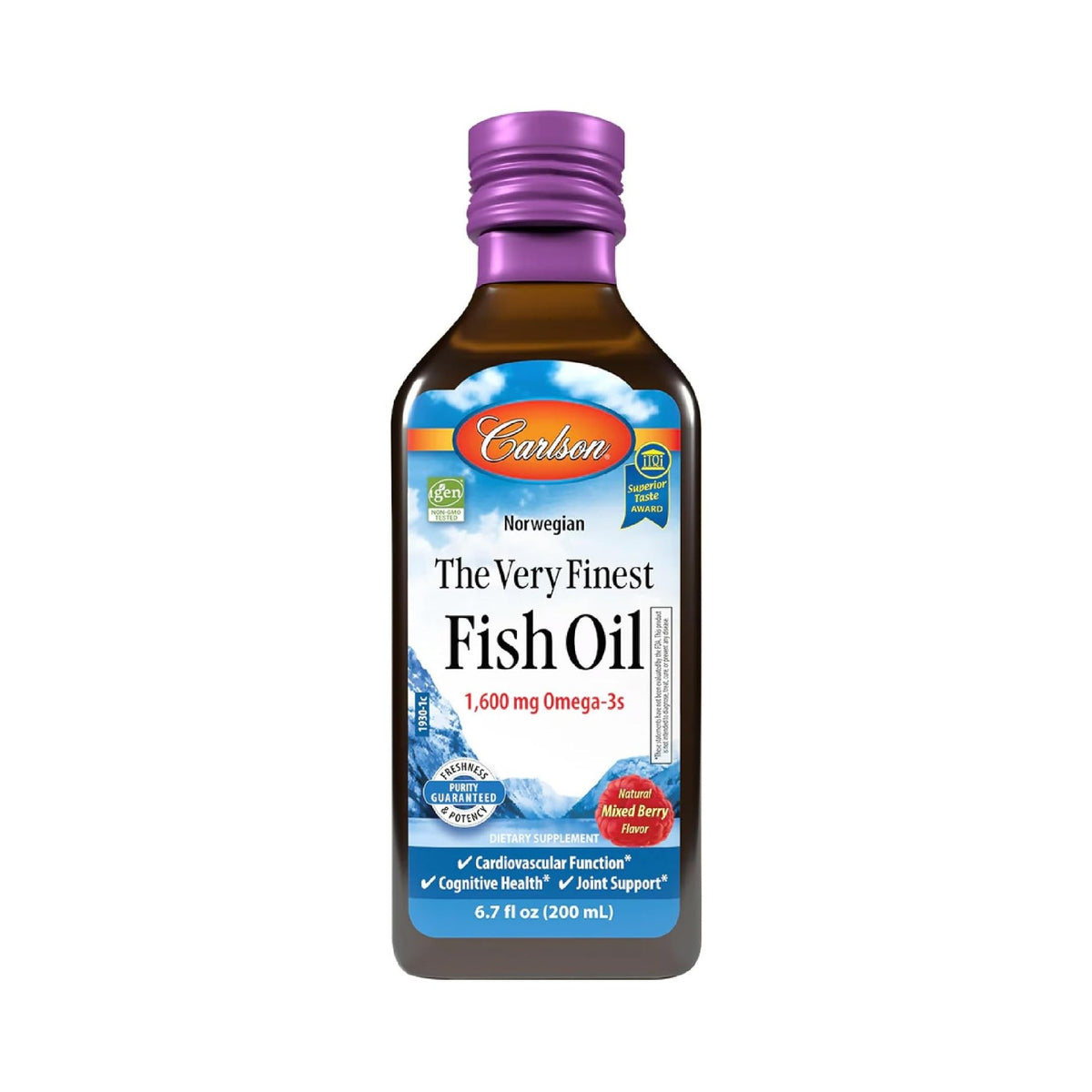 Carlson Labs The Very Finest Fish Oil Omega-3 1600 mg 200 ml Sabor Bayas Mixtas