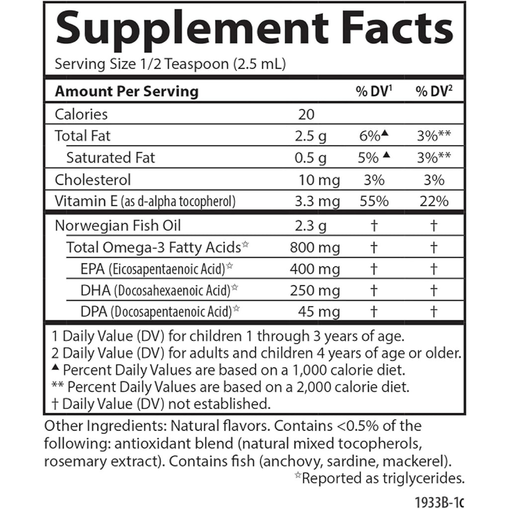 Carlson Labs Kids The Very Finest Fish Oil Omega-3 800 mg 200 ml Sabor Bayas Mixtas