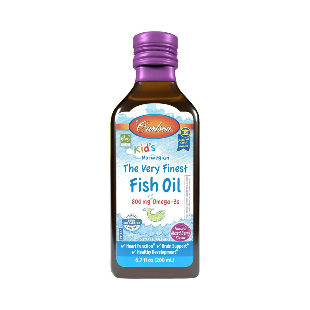Carlson Labs Kids The Very Finest Fish Oil Omega-3 800 mg 200 ml Sabor Bayas Mixtas
