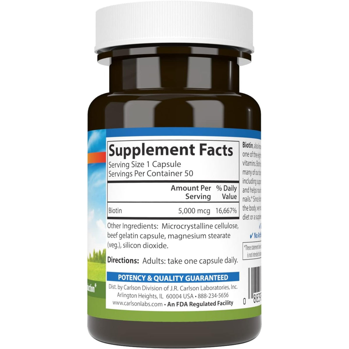 Carlson Labs Biotina 5000 mcg 50 Cápsulas