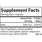 Carlson Labs Biotina 5000 mcg 50 Cápsulas