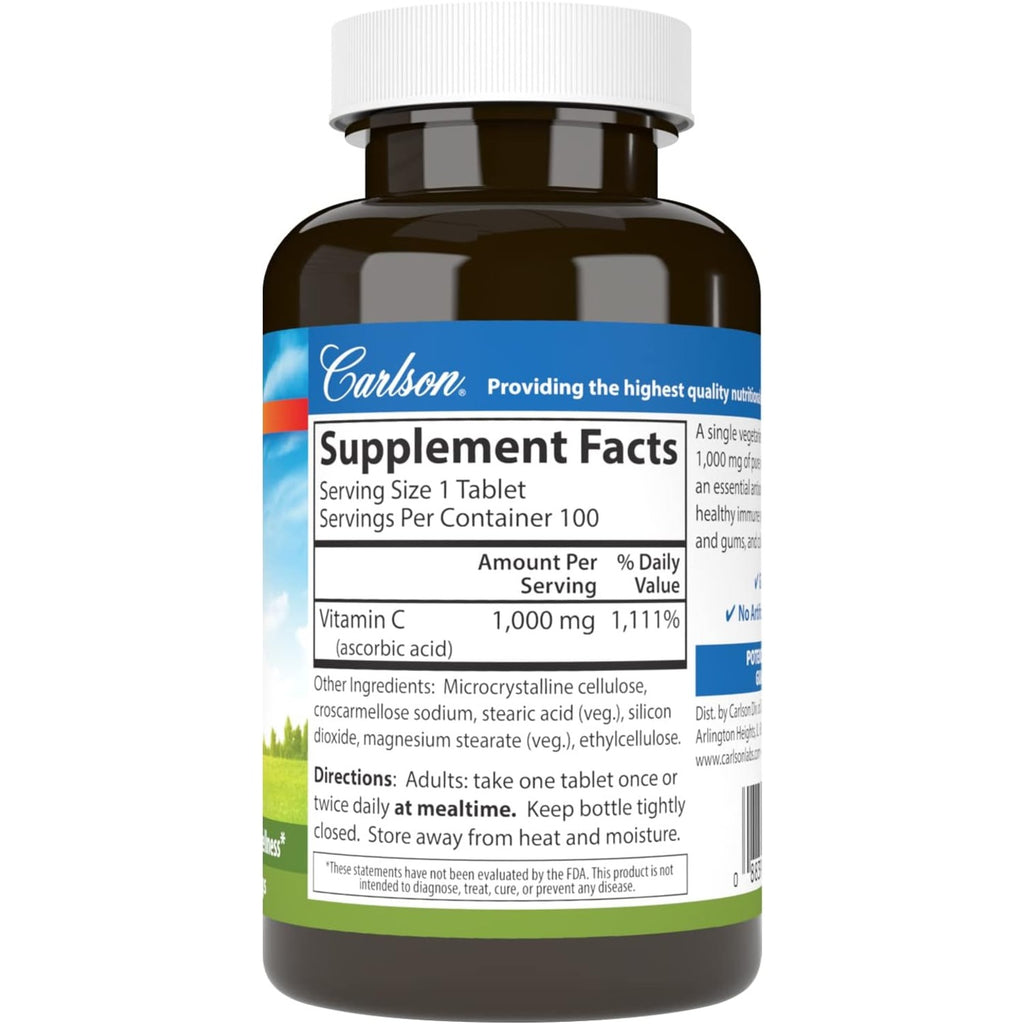 Carlson Labs Vitamina C 1000 mg 100 Tabletas