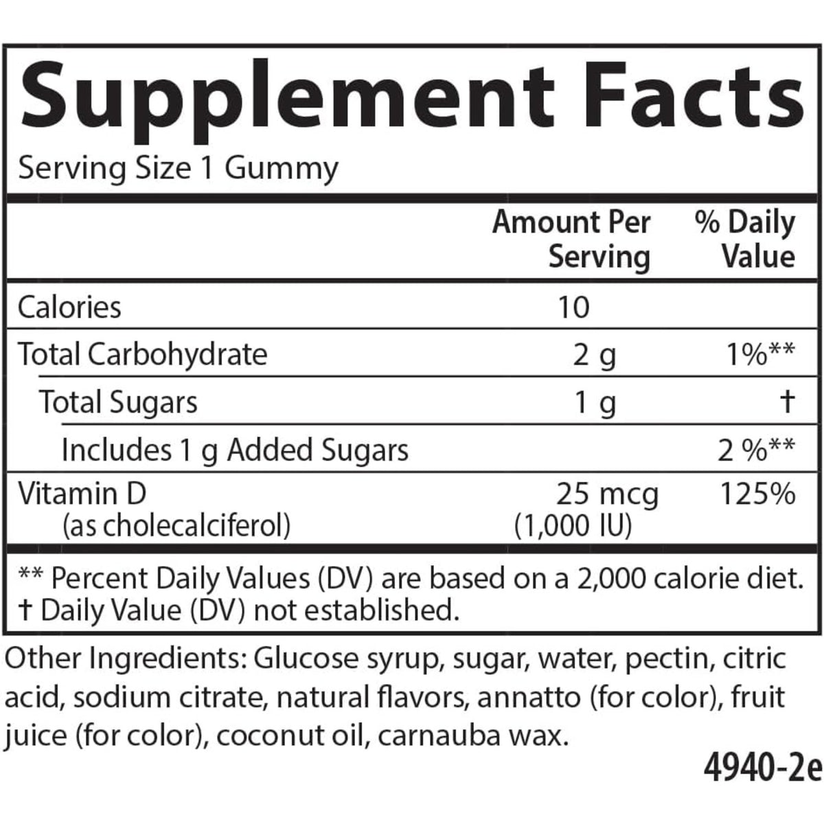 Carlson Labs Vitamina D3 1000 UI 60 Gomitas