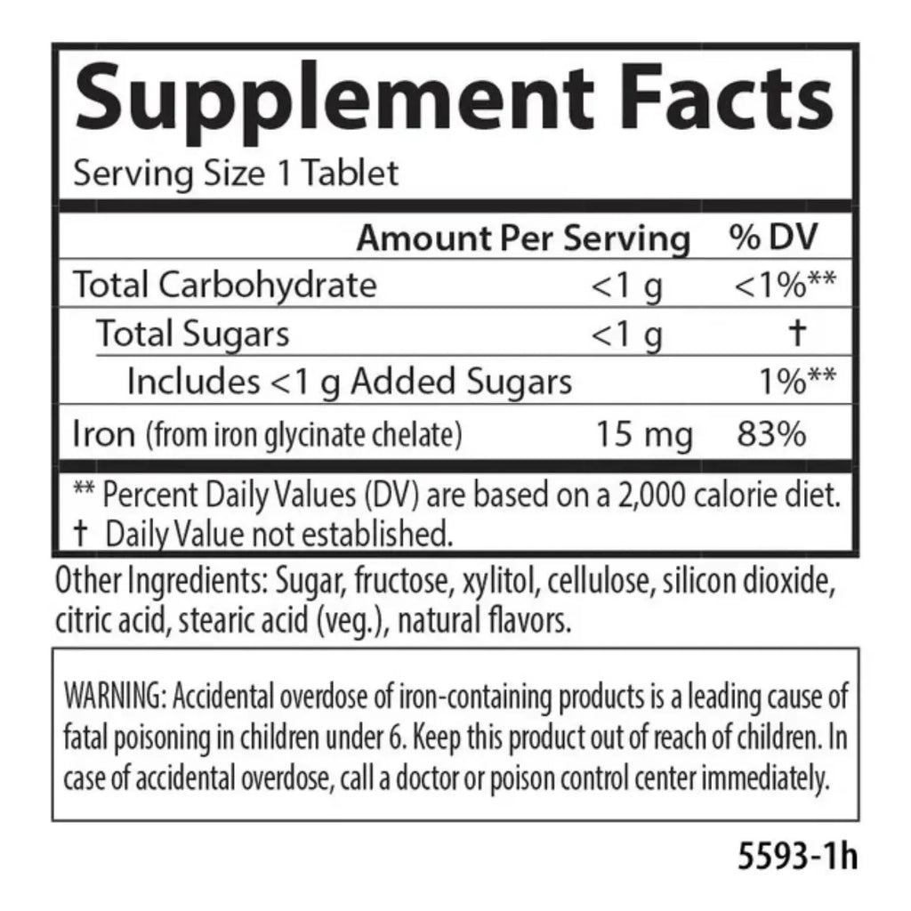 CARLSON LABS KID'S HIERRO 15 MG, 60 TABS MASTICABLES SFN