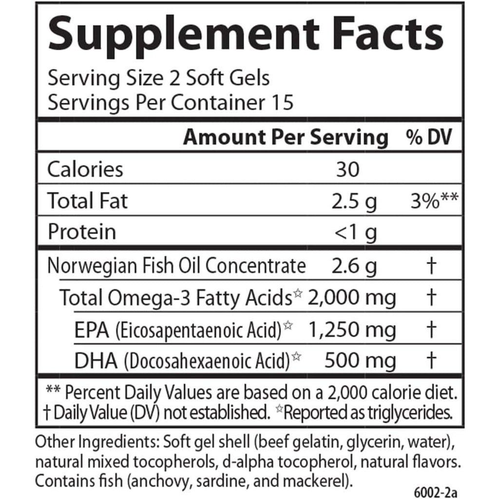 Carlson Labs Maximum Omega 2000 2000 mg Grab + Go 30 Cápsulas Blandas