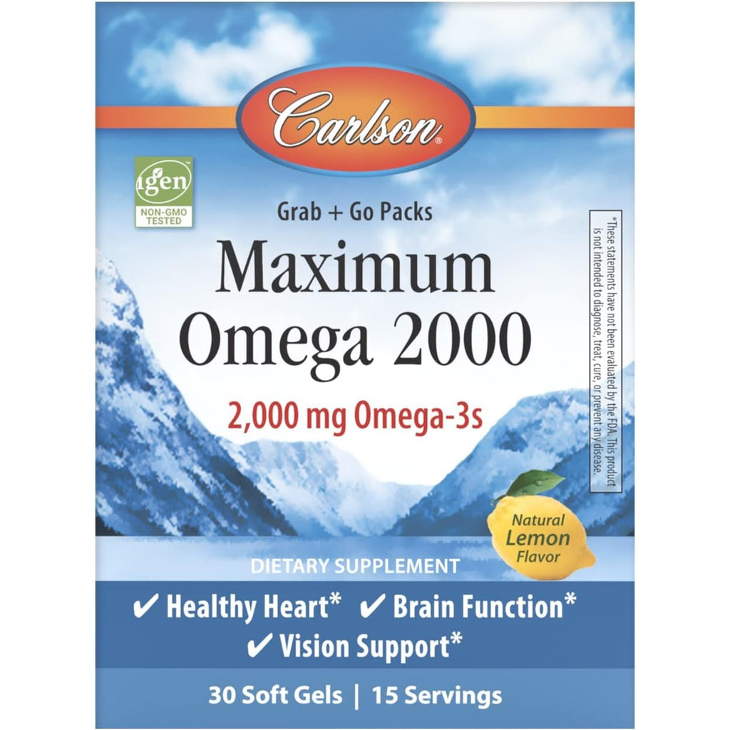 Carlson Labs Maximum Omega 2000 2000 mg Grab + Go 30 Cápsulas Blandas