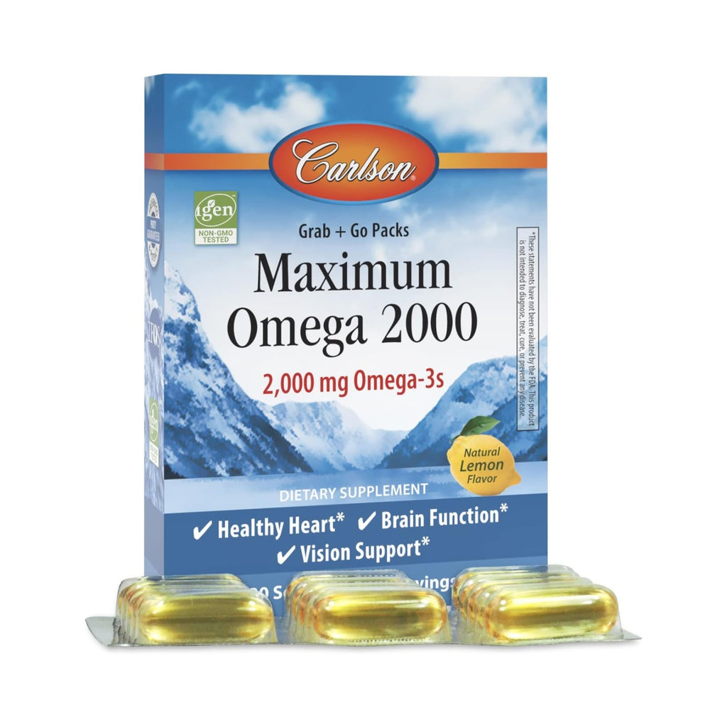 Carlson Labs Maximum Omega 2000 2000 mg Grab + Go 30 Cápsulas Blandas