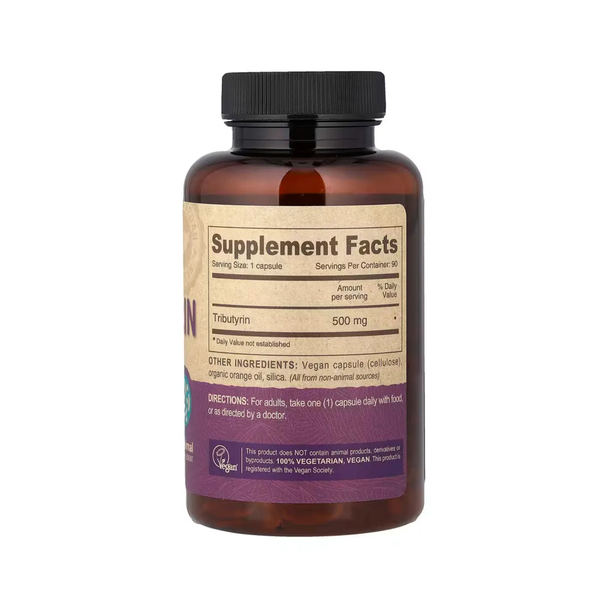 Deva Nutrition Vegan Tributyrin - 500 mg Con 90 Capsulas Veganas