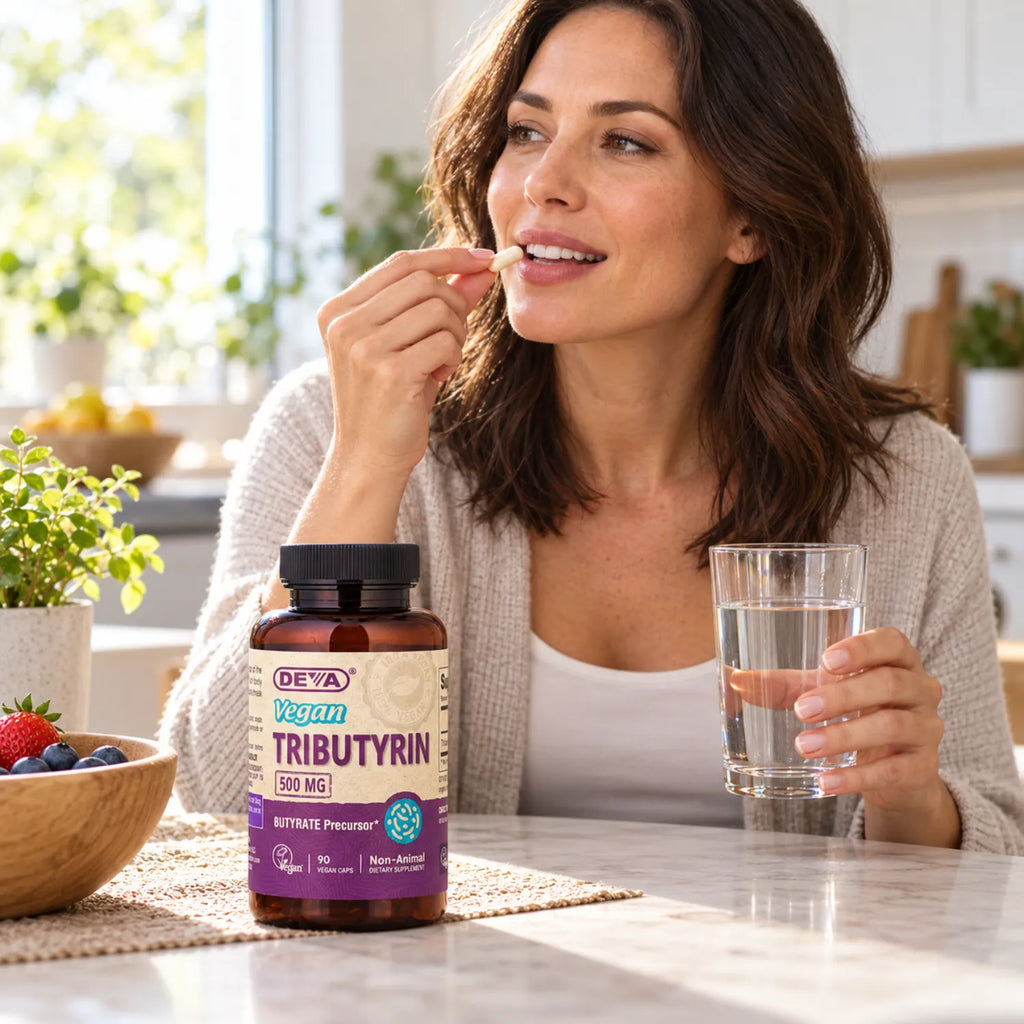 Deva Nutrition Vegan Tributyrin - 500 mg Con 90 Capsulas Veganas