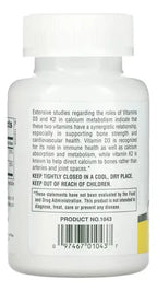 Natures Plus Vitamina D3 1000 UI + K2 100 mcg | 90 Cápsulas Vegetales | Salud Ósea y Apoyo Inmunológico | Absorción de Calcio | Suplemento Alimenticio