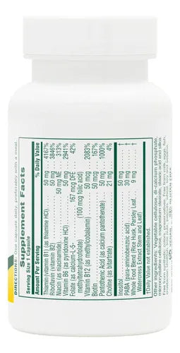 Natures Plus Super B-50 Complex | 60 Cápsulas Vegetarianas | Complejo B | Energía y Sistema Nervioso | Suplemento Alimenticio