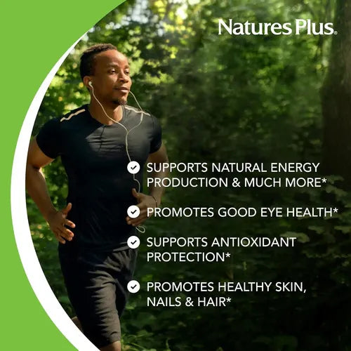 Natures Plus Vitamina B2 250 mg | 60 Tabletas | Riboflavina de Liberación Prolongada | Energía y Sistema Nervioso | Suplemento Alimenticio