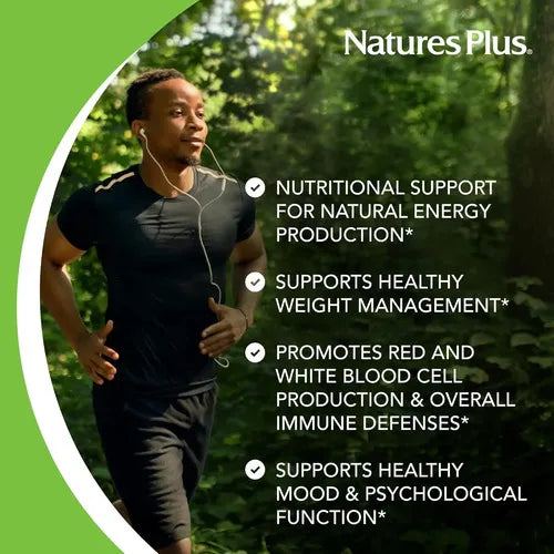 Natures Plus Vitamina B12 500 mcg | 90 Tabletas Vegetarianas | Energía y Sistema Nervioso | Formación de Glóbulos Rojos | Suplemento Alimenticio