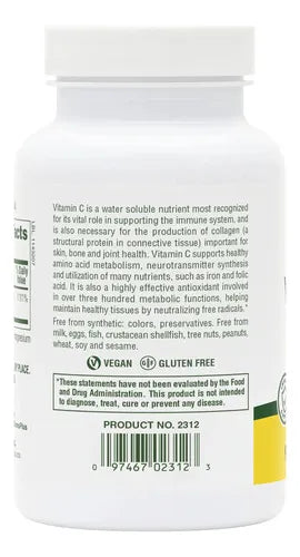 Natures Plus Vitamina C 1000 mg | 90 Cápsulas | Soporte Inmunológico y Protección Antioxidante | Formación de Colágeno | Suplemento Alimenticio