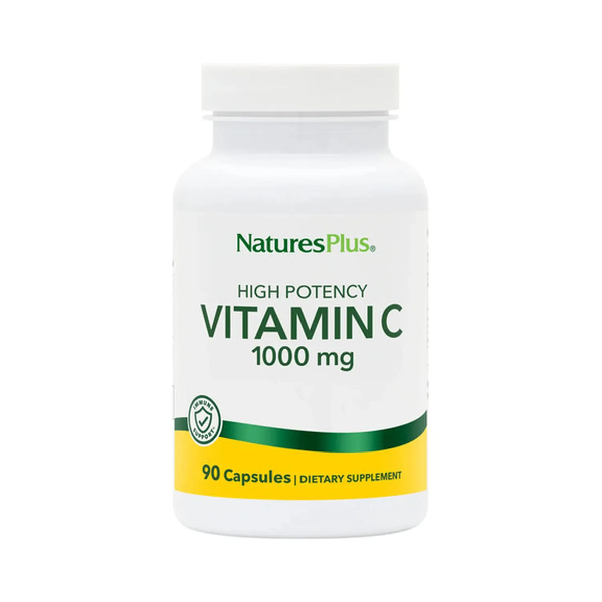 Natures Plus Vitamina C 1000 mg | 90 Cápsulas | Soporte Inmunológico y Protección Antioxidante | Formación de Colágeno | Suplemento Alimenticio