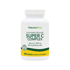 Natures Plus Super C Complex S/R | Vitamina C 1000 mg | 90 Tabletas | Liberación Prolongada | Soporte Inmunológico | Suplemento Alimenticio